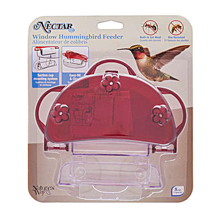 8 oz Red Window Hummingbird Feeder Tray