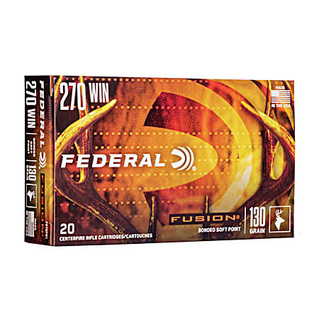 .270 Winchester Fusion 130 Grain Centerfire Rifle Cartridges - 20 Rounds