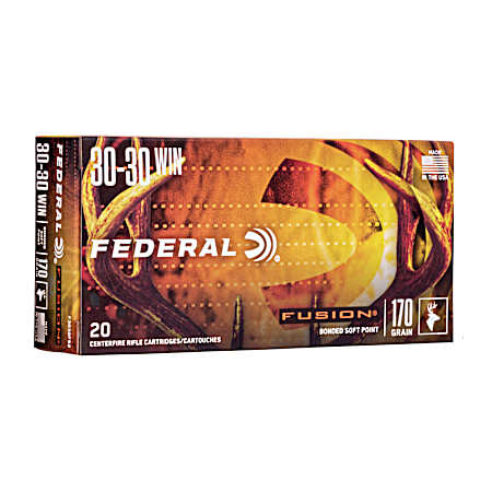 .30-30 Winchester Fusion 170 Grain Centerfire Rifle Cartridges - 20 Rounds