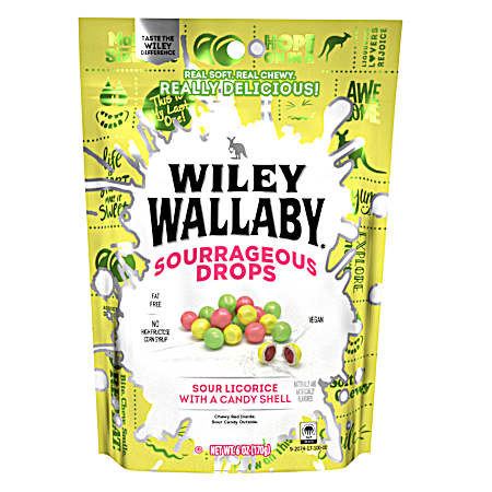 6 oz Sourrageous Drops Licorice Candy