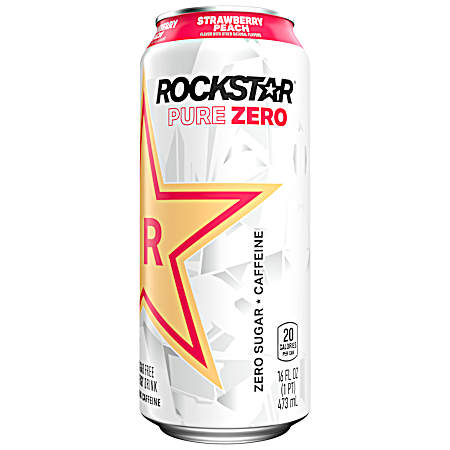 16 oz Pure Zero Strawberry Peach Energy Drink