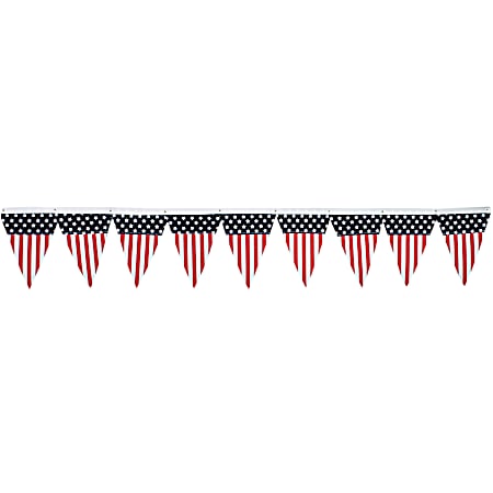 72 in. Red, White & Blue, Stars & Stripes Flocked Pennant