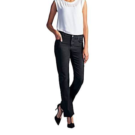 Women's Black Onyx Stretch Relaxed Fit Straight Leg Jeans