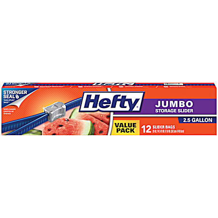 2.5 gal Jumbo Storage Slider Bag - 12 Ct