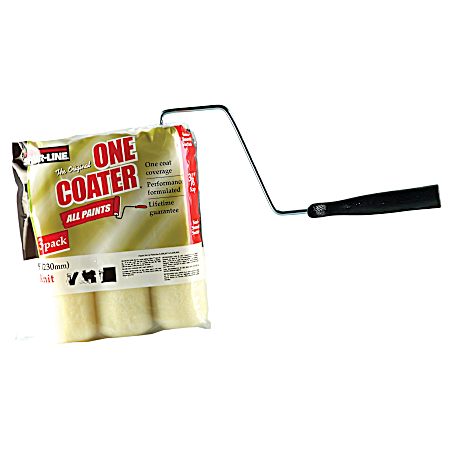 One Coater 9 in Paint Roller Covers w/ Paint Roller Frame