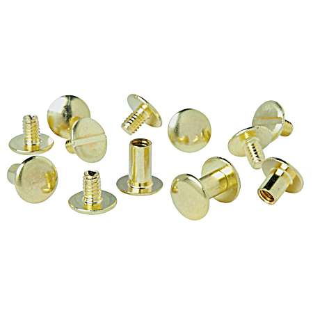 Solid Brass Plain Chicago Screw Handy Pack - 6 Pk
