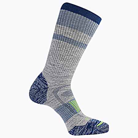 Women's Zoned Blue Hiker Crew Socks
