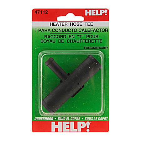 Plastic Heater Hose Tee Connector - 0.75 in x 0.375 in x 0.75 in