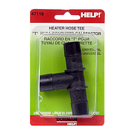 Plastic Heater Hose Tee Connector - 0.75 in x 0.75 in x 0.75 in