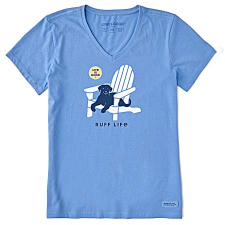 Women's Cornflower Blue Ruff Life Short Sleeve Shirt
