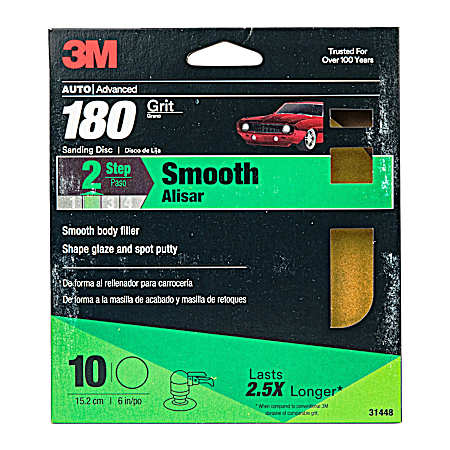 6 in Stikit 180 Grit Sanding Discs - 10 Pk