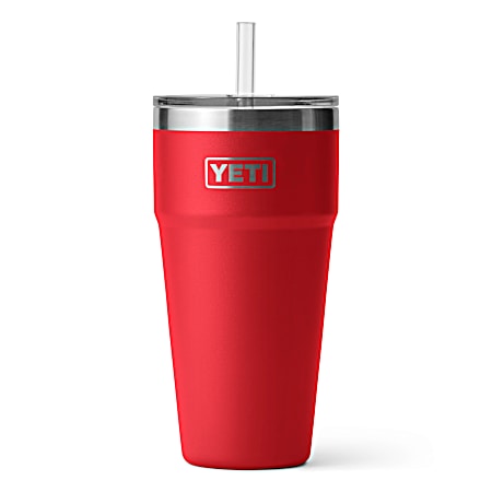 Rambler 26 oz Rescue Red Straw Cup