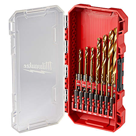 SHOCKWAVE Impact Duty™ RED HELIX™ Titanium Drill Bit Set - 15 Pc