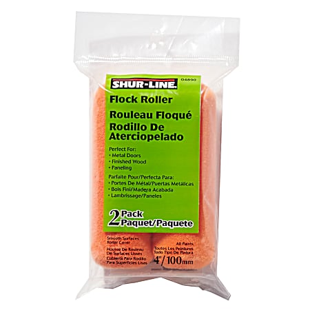 4 in Mini Flocked Roller Covers - 2 Pk