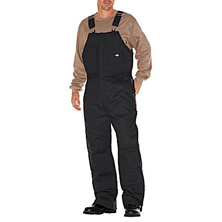 Men's Black Insulated Duck Bib Overalls