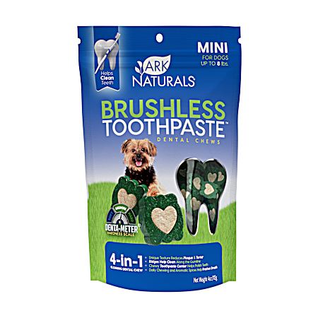 4 oz Mini Brushless Toothpaste Dental Chews for Dogs