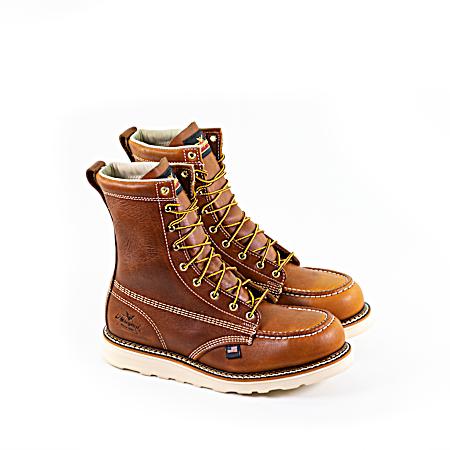 Men's Crazyhorse Tobacco American Heritage 8 in. Moc Safety Toe Boots