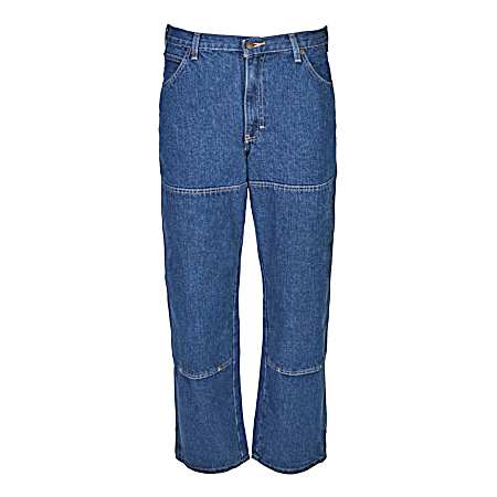 Men's Workhorse Stonewashed Double Knee Relaxed Fit Jeans