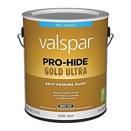Ultra 1 gal 61005 Black Interior Flat Self-Priming Latex Paint