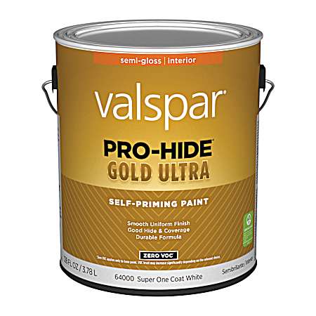 Ultra 1 gal 63000 Super One Coat White Interior Semi-Gloss Self-Priming Latex Paint