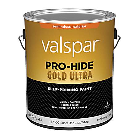 Ultra 1 gal 67000 Super One Coat White Exterior Semi-Gloss Self-Priming Acrylic Paint