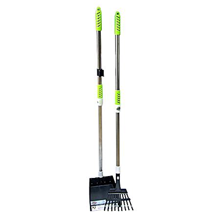 Green & Charcoal Telescopic Tray & Rake Scooper