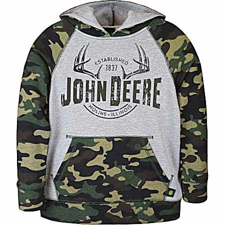 Little Boys' Camo Deere Pullover Fleece Hoodie