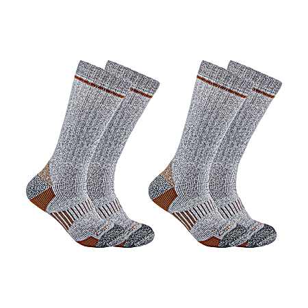 Ladies' Heavyweight Synthetic-Wool Blend Crew Socks - 4 Pk