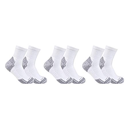 Men's White Quarter Cotton Work Sock - 3 Pk