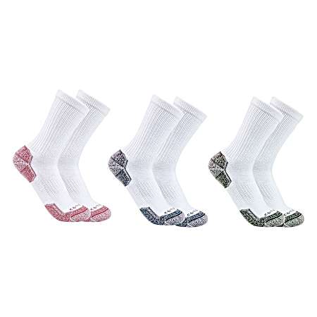 Ladies' White Work Crew Socks - 3 Pk
