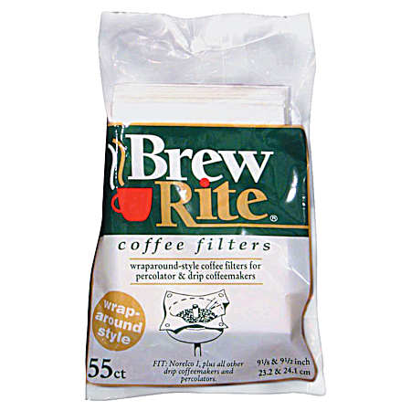 White Wrap Around Coffee Filters - 55 Ct