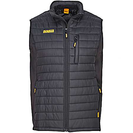 Men's Hybrid Black Lightweight Insulated Full Zip Vest
