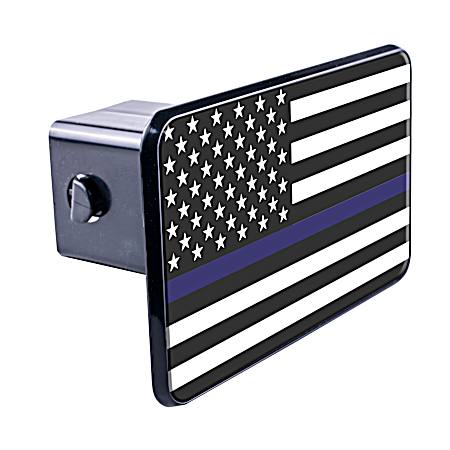 Thin Blue Line American Flag Hitch Cover