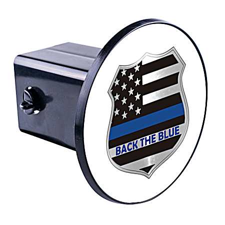 Flag Badge Back The Blue Hitch Cover