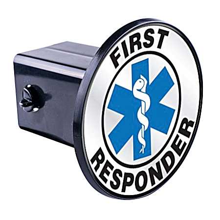 White First Responder Hitch Cover