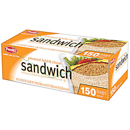 Fold & Close Sandwich Bags - 150 Ct.
