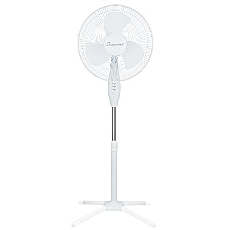 16 in White 3-Speed Oscillating Stand Fan