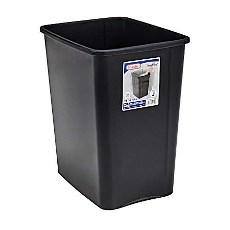 7.5 gal Black Touch Top Wastebasket