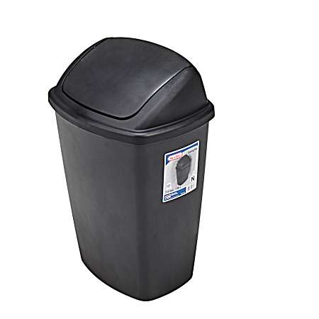 7.5 gal Black Swing Top Wastebasket