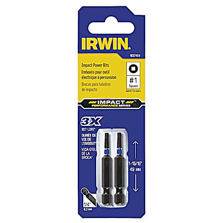 2 in Square Impact Power Bits - 2 Pk