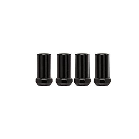 14mm Black Chrome Duplex Spline Long Lug Nuts - 4 Pk