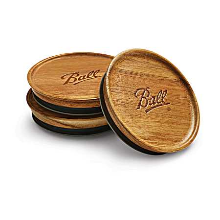 Wide Mouth Wooden Lids - 3 pk