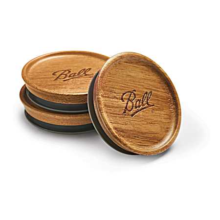 Regular Mouth Wooden Lids - 3 pk