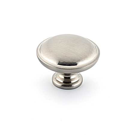 1-1/4 in Brushed Nickel Traditional Metal Knob