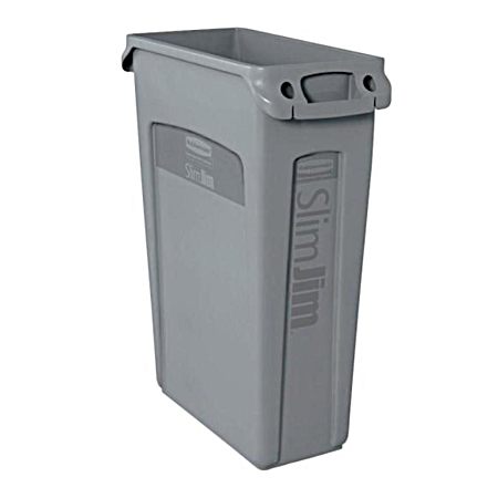 Brute 23 gal Dark Grey Slim Jim Trash Can