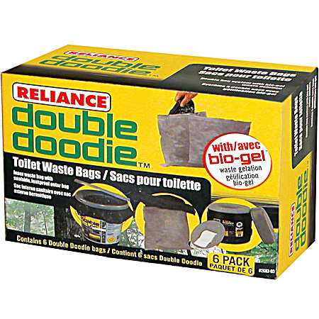 Double Doodie Waste Bags w/ Bio Gel - 6 Pk