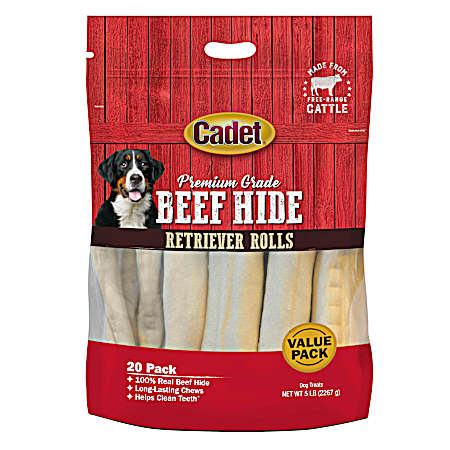 5 lbs Rawhide Retriever Rolls Dog Chew Treats