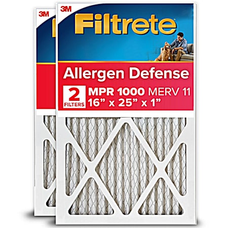 16 in x 25 in x 1 in Micro Allergen Reduction Filter - 2 Pk