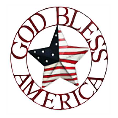 24 in. God Bless America Metal Wall Art