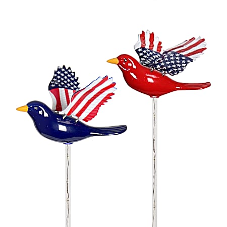 Patriotic Bird Solar Stake - Assorted
